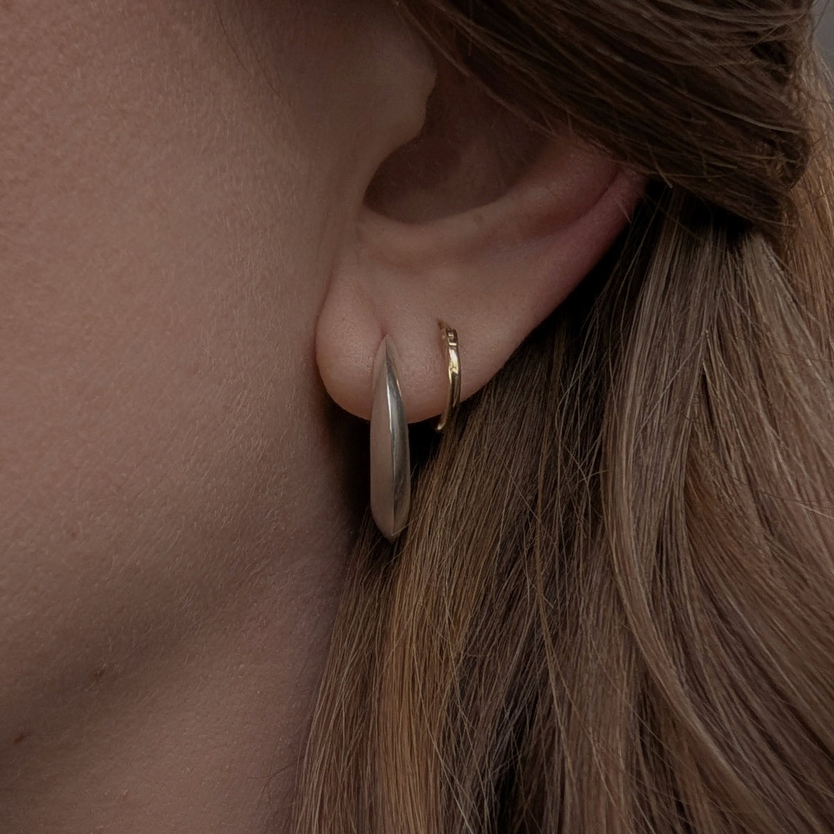 Solid Silver Knife Edge Hoops