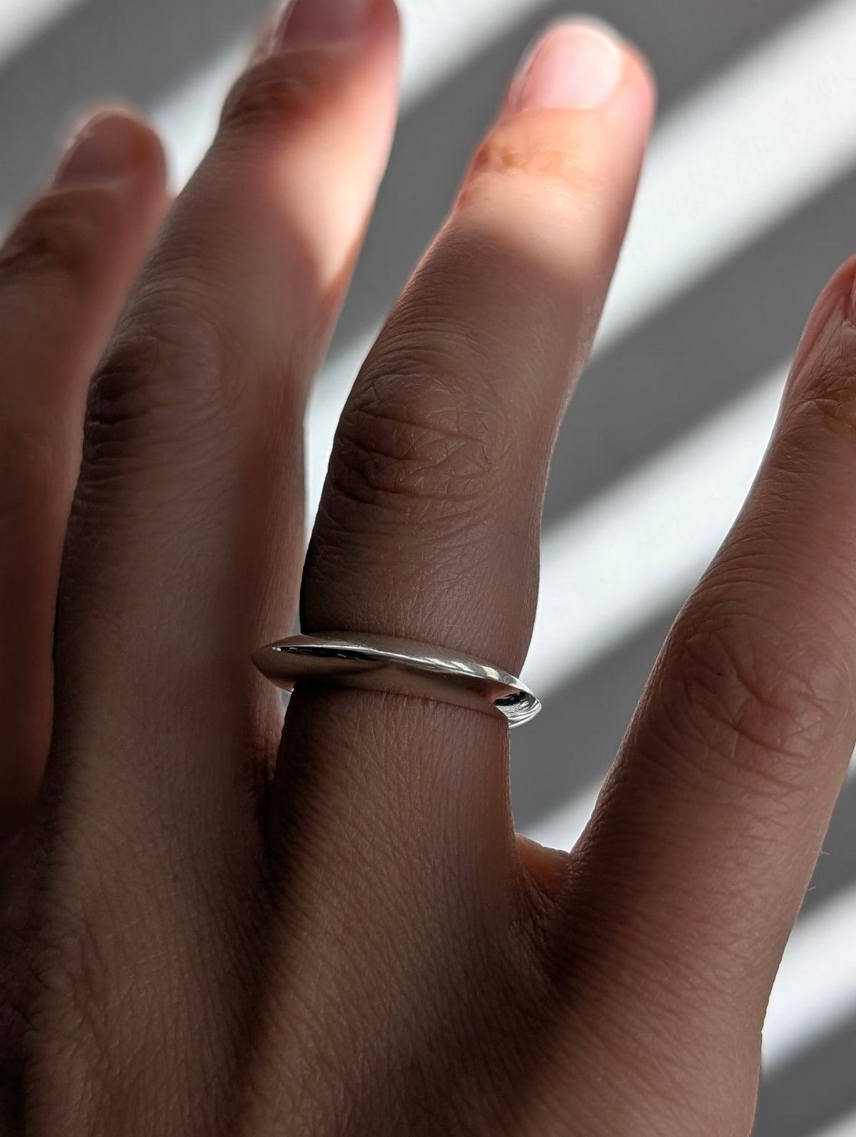 Solid Silver Knife Edge Ring Stacker