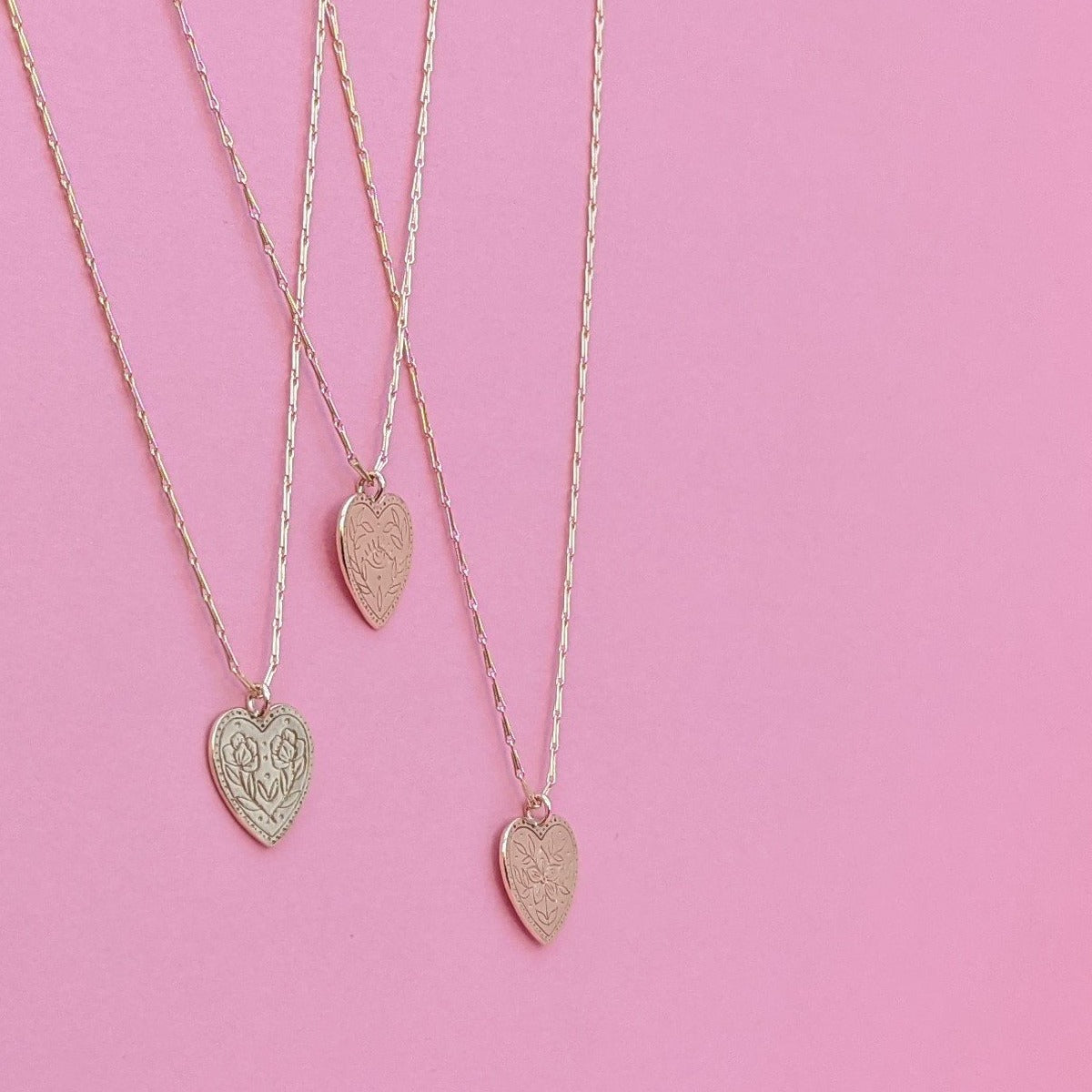 Engraved Heart Necklaces