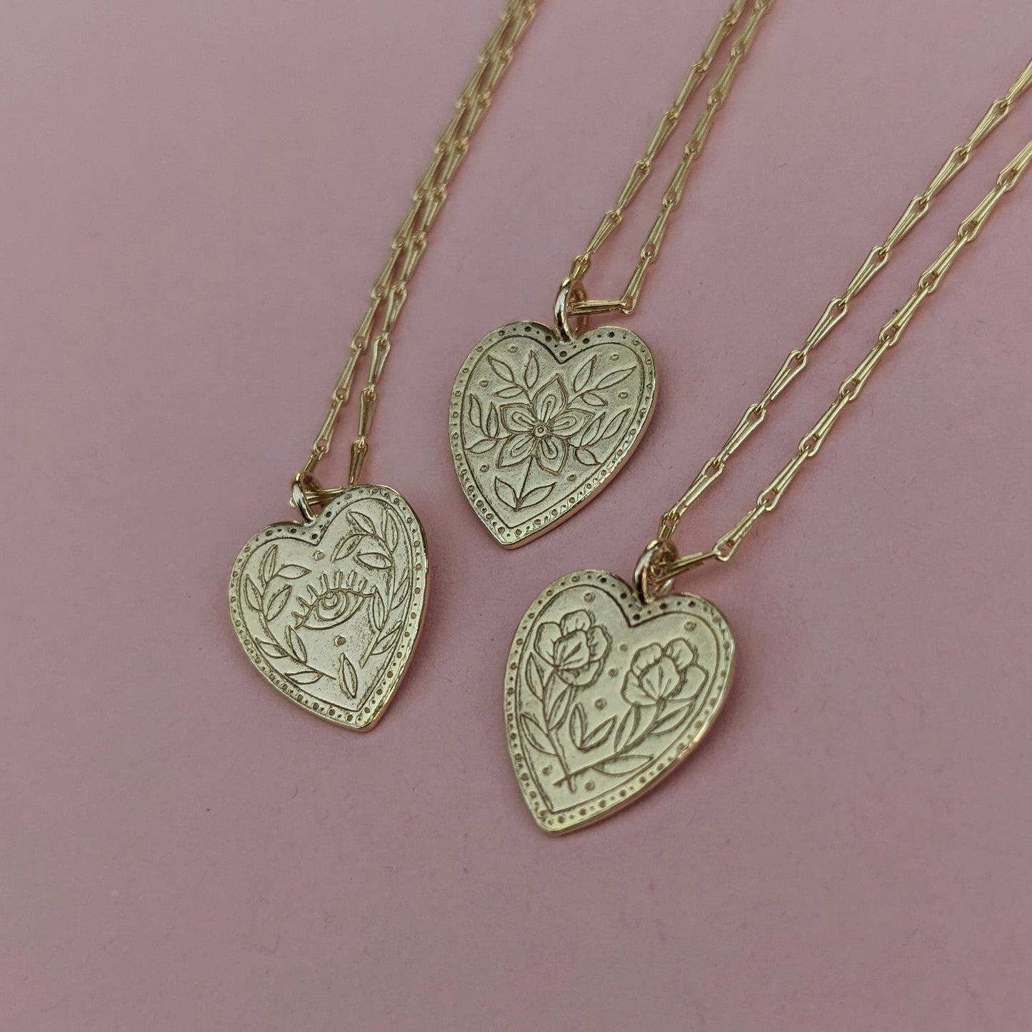 Engraved Heart Necklaces