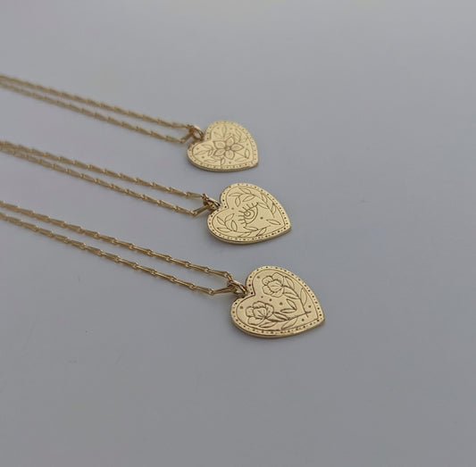 Engraved Heart Necklaces