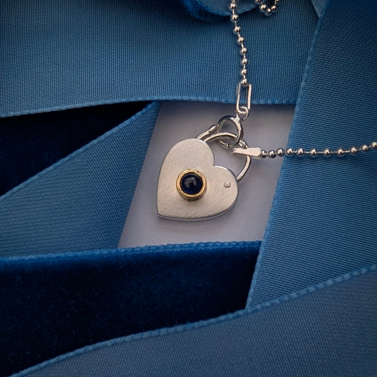 Sapphire Heart Padlock
