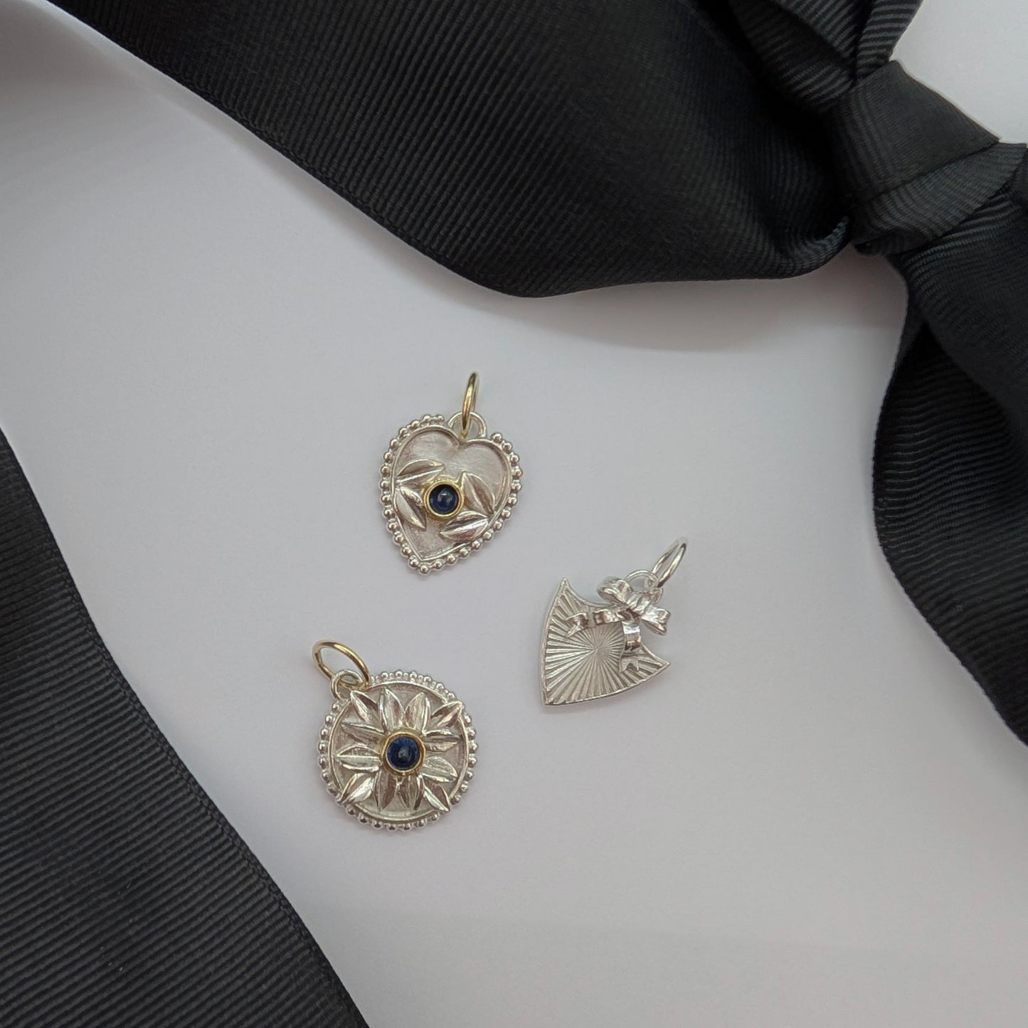 Sapphire Petal Compass Charm