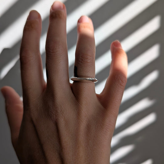 Solid Silver Knife Edge Ring Stacker