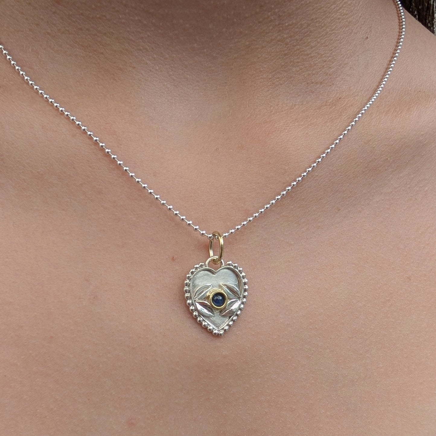 Sapphire Heart Charm