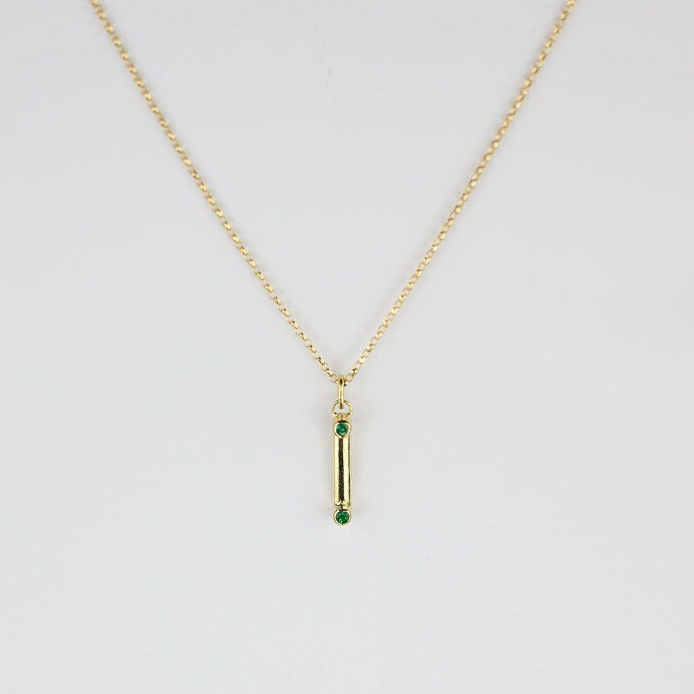 Double Emerald 18ct Stick Necklace